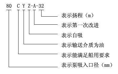 CYZ-A自吸式油泵（bèng）型號意義