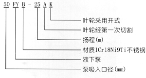 FY型（xíng）耐（nài）腐蝕不鏽鋼液下泵型號意義