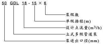 GDL型立式多級管道（dào）泵型號意義